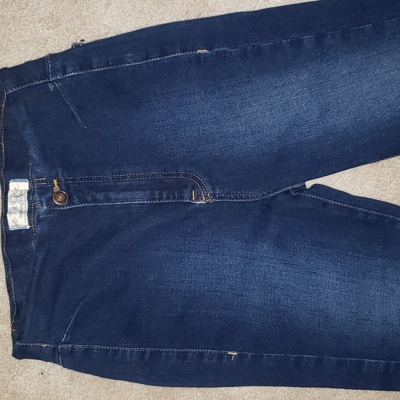 Free People 28 Jeggings Dark Denim Distressed Hem - Picture 2 of 10